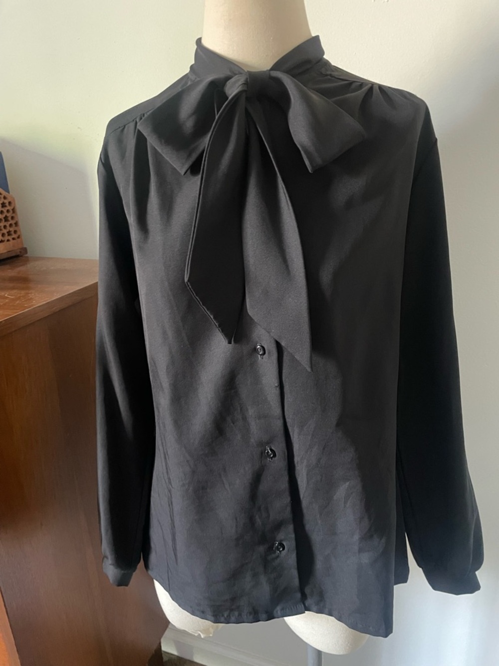 Lady Holiday Vintage Black Button Up Blouse